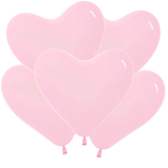S12 Сердца, Пастель, Розовый, 12"/30 см, 1 шт