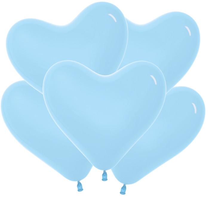 S6 Сердца, Пастель, Светло-голубой, 6"/15 см, 1 шт